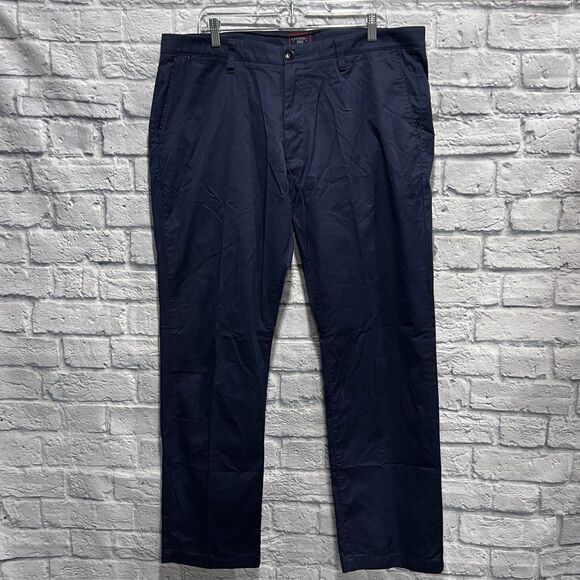UNTUCKit Relaxed Fit Men Cotton Navy Blue Casual Chino Khaki Pants Size 38X31 - Picture 2 of 14